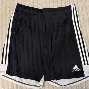 Adidas Men's Black and White Athletic Shorts